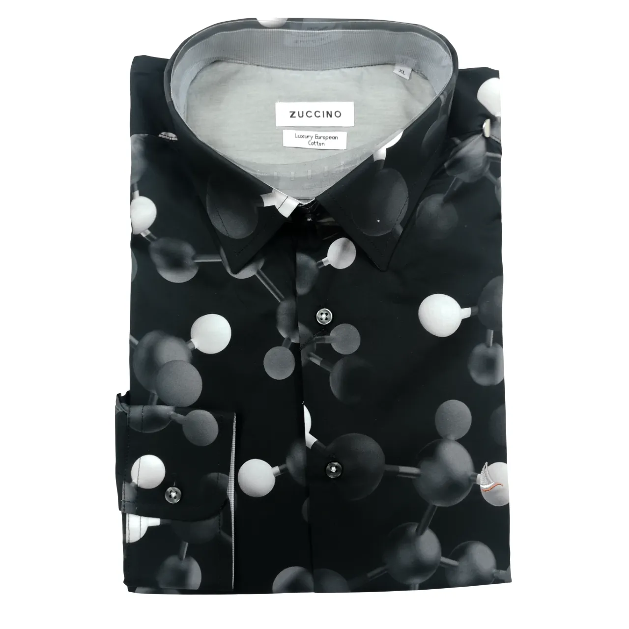 Zuccino Italy Polka Dot Black LS Shirt