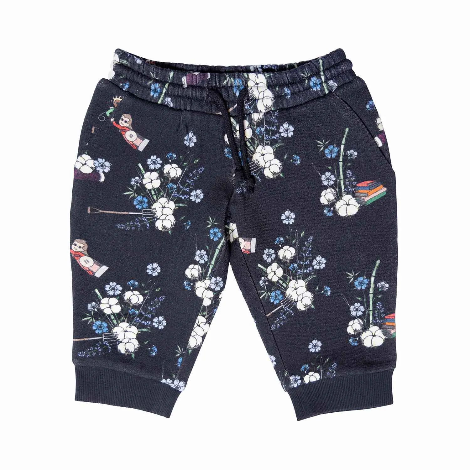 Zwarte Bloemen Babybroek